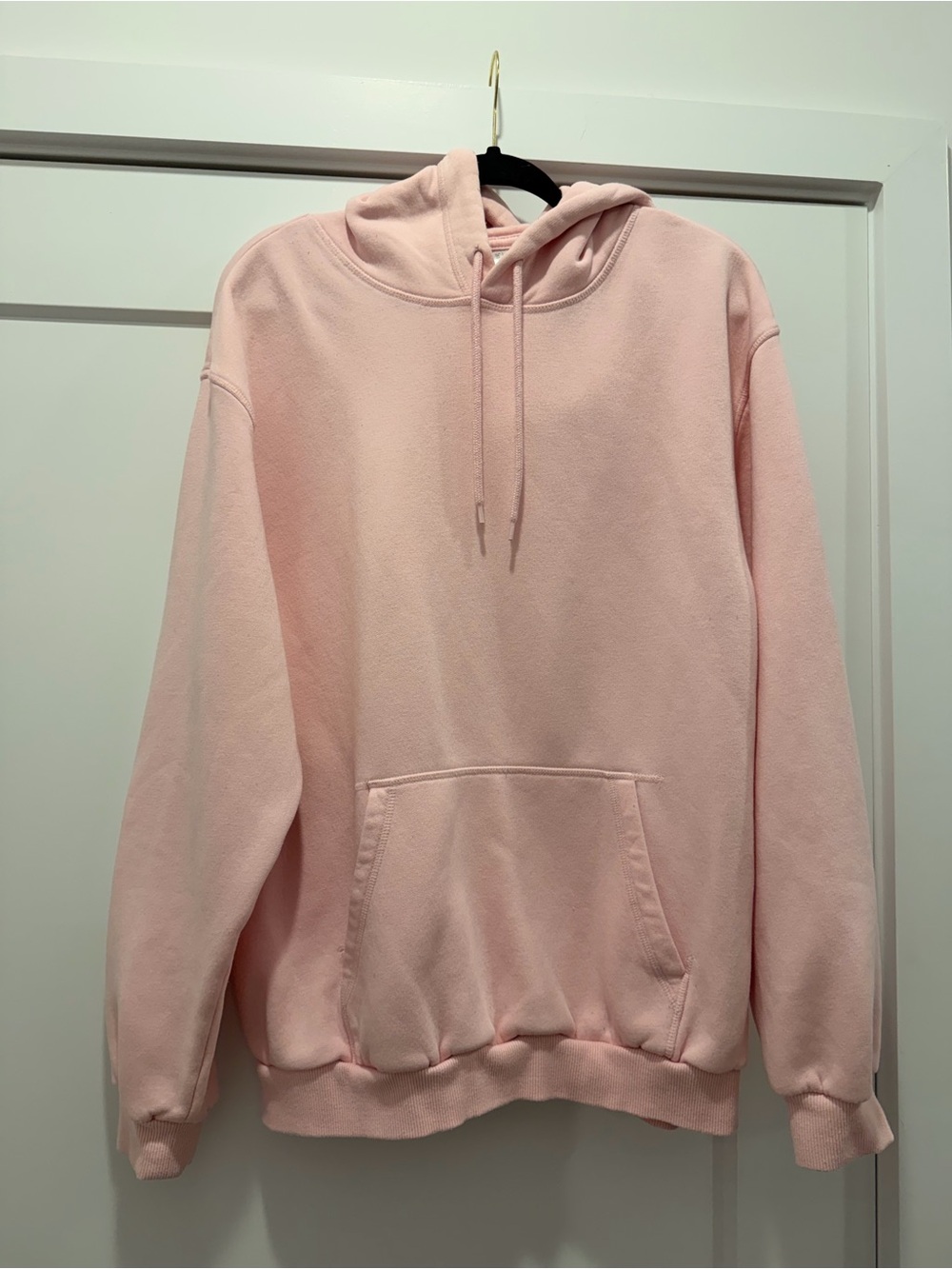 H&M Men's Light Pink Crewneck Hoodie Sweatshirt
